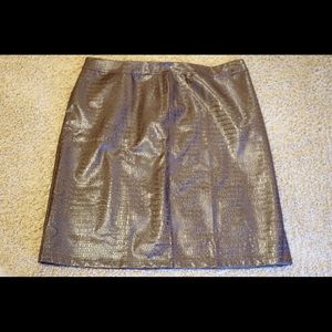 MIDI skirt leather chocolate brown
